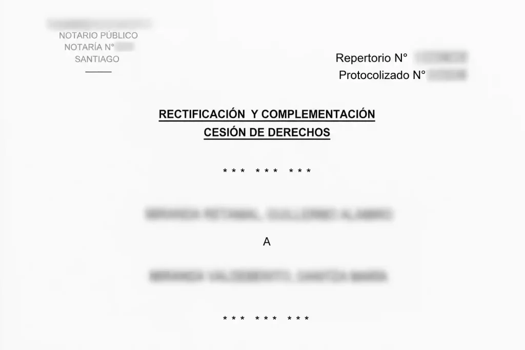 Escritura de rectificación y complementación destinada a subsanar antecedentes para la inscripción de un inmueble ante el Conservador de Bienes Raíces